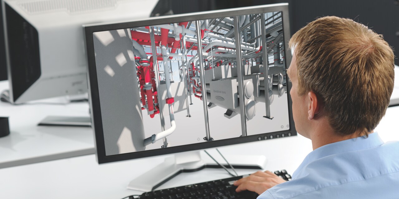A Hilti engineer modelling MEP supports in BIM