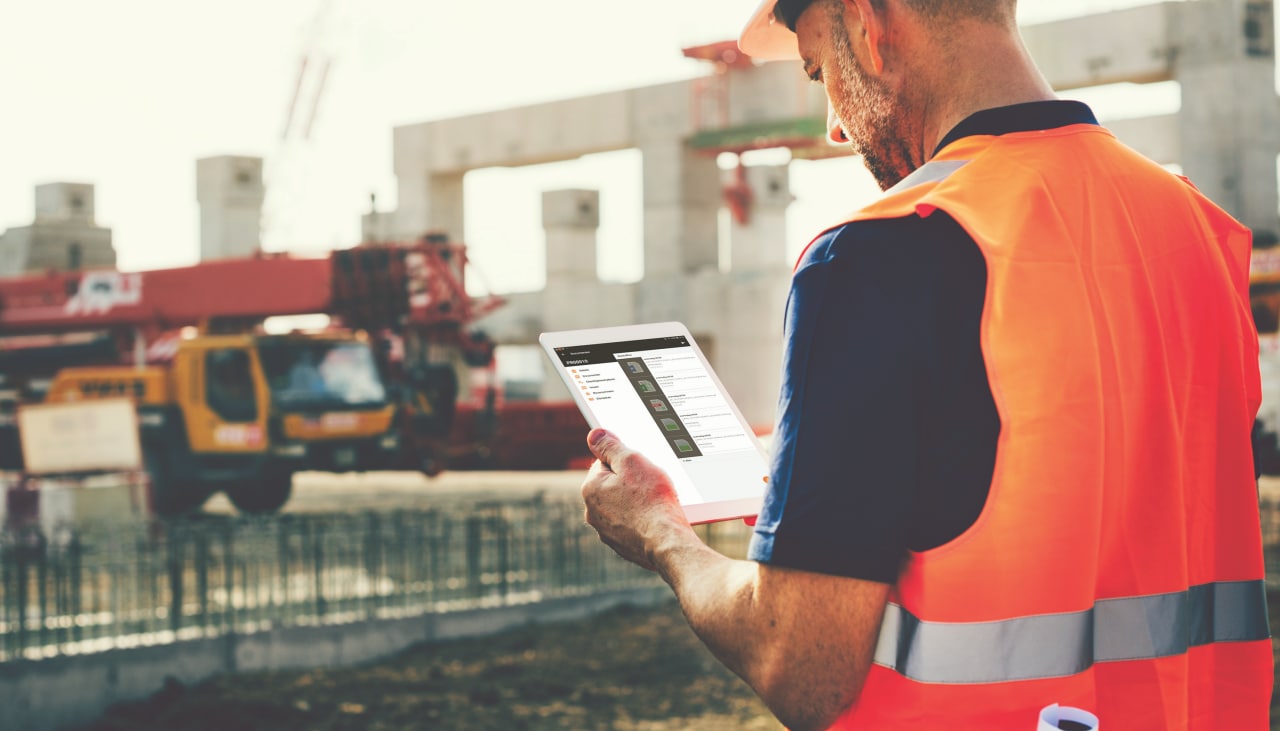 Site engineer at a construction site