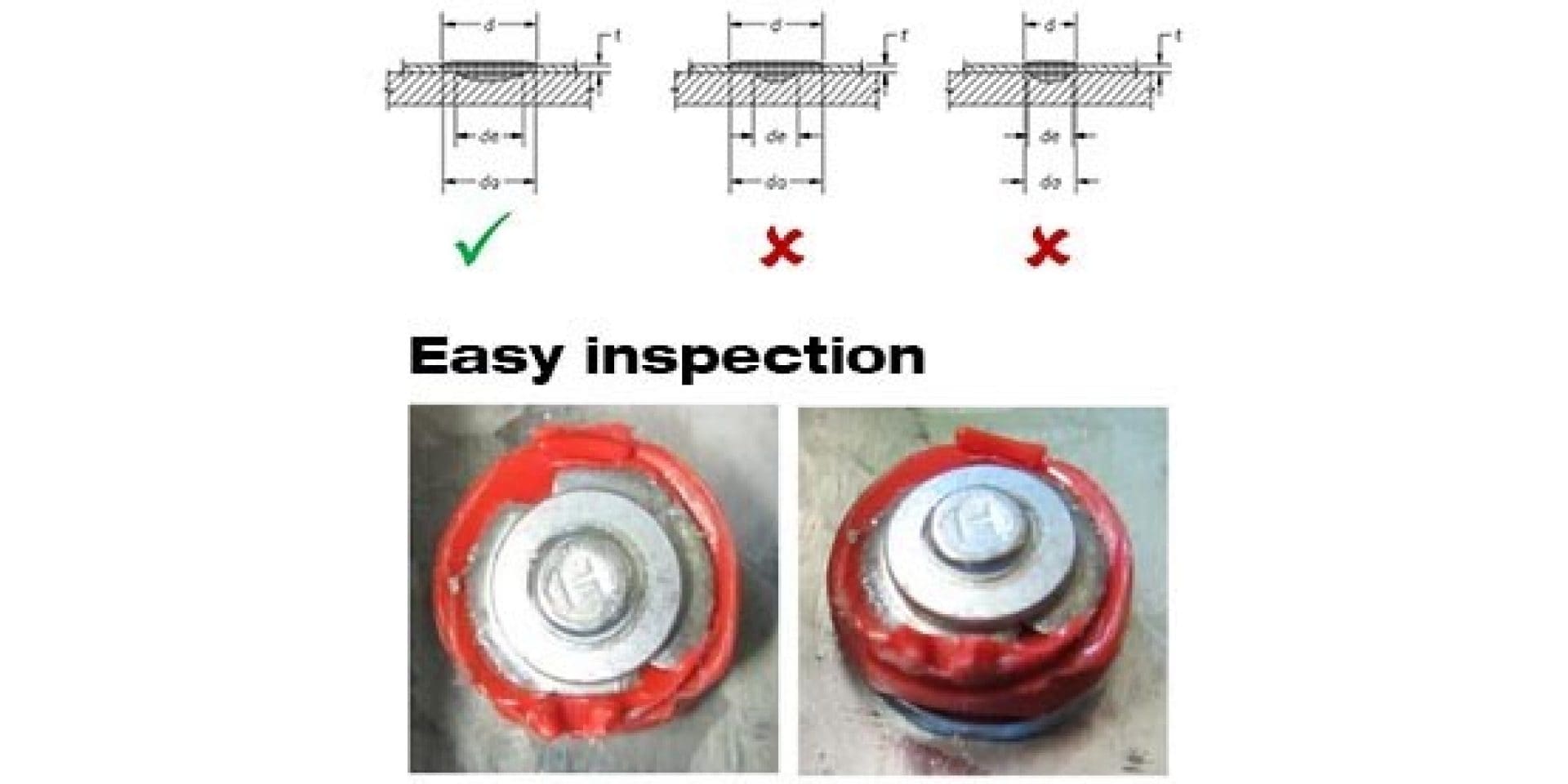 Hilti mechanical deck fasteners are easy to inspect