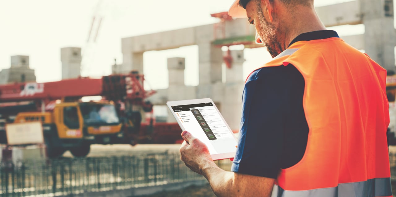 Site engineer at a construction site