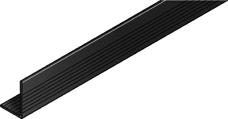 MFT-L Rail (black anodized) L-shaped black anodized aluminum rail for assembling vertical and horizontal façade panel substructures