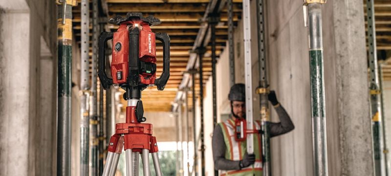 PR 4-22 Horizontal rotating laser level Robust exterior rotary laser level for horizontal leveling (Nuron battery platform) Applications 1