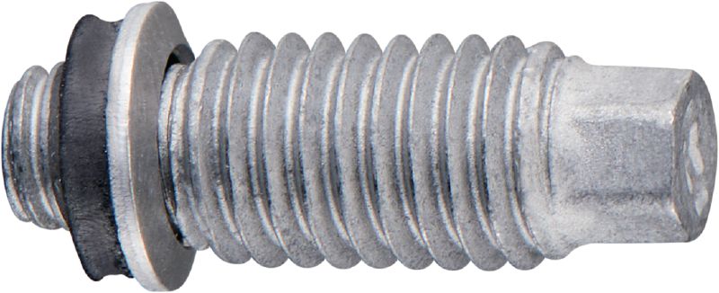 S-BT-GF HL Threaded stud Threaded screw-in stud (multilayer coated carbon steel - corrosion protection comparable to HDG) for grating and multi purpose fastenings on steel in mildly corrosive environments. Compatible with Hilti MT installation channels