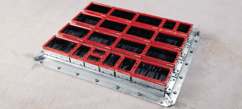 CFS-MSL FGR Floor grid Floor grid frame for high-capacity, fire-rated cable installations through floors Applications 1
