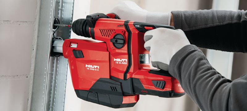 TE 6-A22 Cordless rotary hammer Powerful D-grip 22V cordless rotary hammer with superior concrete drilling and chipping performance Applications 1