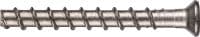 KH-EZ C SS316 Screw anchor Ultimate-performance screw anchor for quicker corrosion-resistant fastenings in concrete and grout-filled CMU (stainless steel 316, countersunk head)