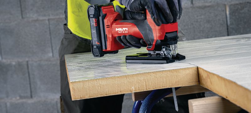 SJT 6-22 Cordless jigsaw Powerful barrel-grip cordless jigsaw with longer run time for precise straight or curved cuts (Nuron battery platform) Applications 1