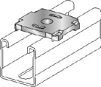 MQZ-F Bored plate (HDG) Hot-dip galvanized (HDG) bored plate for trapeze assembly and anchoring (imperial)