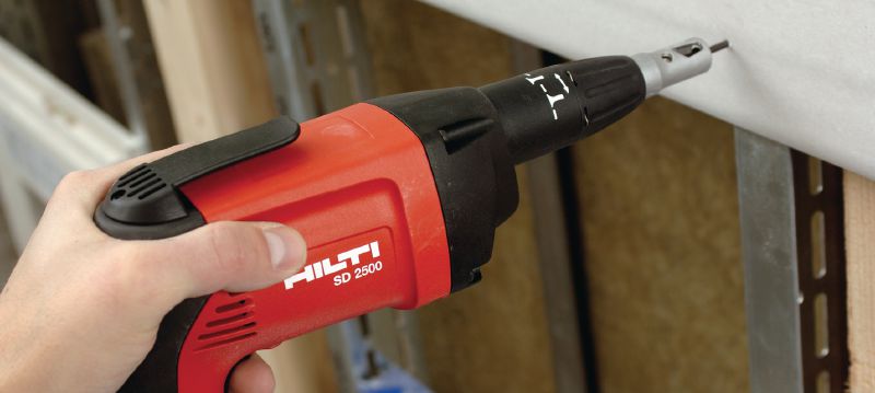 SD 2500 Drywall screwdriver Corded drywall screwdriver with 2500 rpm for wood/drywall applications Applications 1