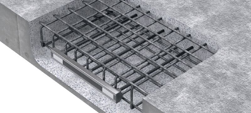 HAC-V Front-of-slab rebar channel Cast-in anchor channels for front-of-slab applications Applications 1