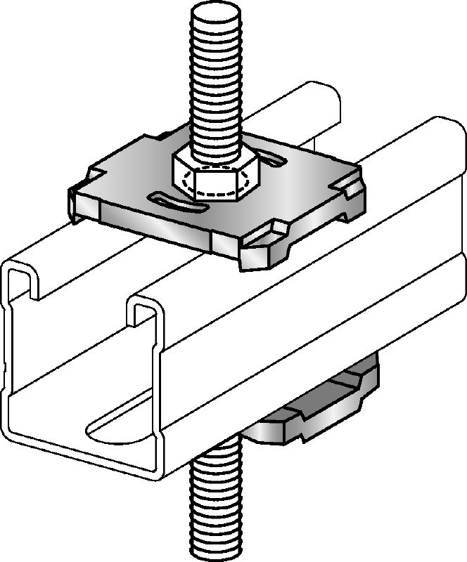 MQZ-L Bored plate Galvanized bored plate for fire-tested trapeze assembly and anchoring