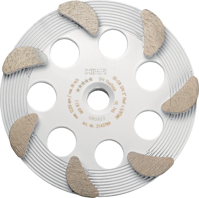SPX Fine Finish Diamond Cup-Wheel (For DG/DGH 150) Ultimate diamond cup wheel for the DG/DGH 150 diamond grinder – for finishing grinding concrete and natural stone