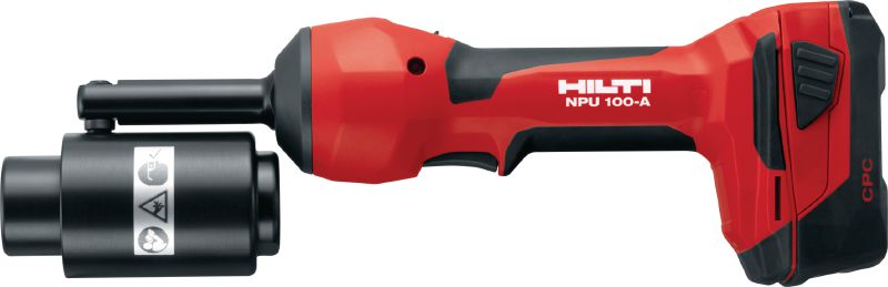 NPU 100-A Cordless knockout punch Compact and versatile cordless knockout tool to punch conduit size holes