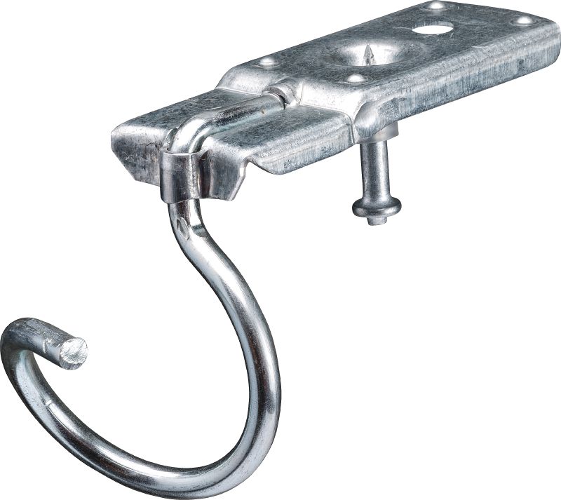 X-BR Bridle ring with nail Bridle ring with pre-mounted nail for use with powder-actuated tools on tough concrete