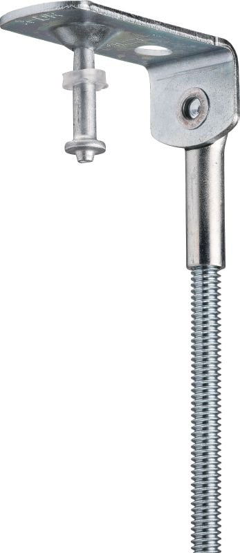 X-DR T ALH Threaded drop rod with nail Threaded drop rod with pre-mounted nail for use with powder-actuated tools on tough concrete