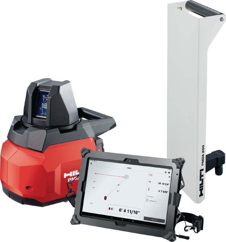 PMD 200 Jobsite layout tool Intuitive 2D layout laser tool to easily mark out drywall track locations and complex geometries in indoor environments