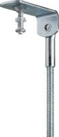 X-DR T ALH Threaded drop rod with nail Threaded drop rod with pre-mounted nail for use with powder-actuated tools on tough concrete
