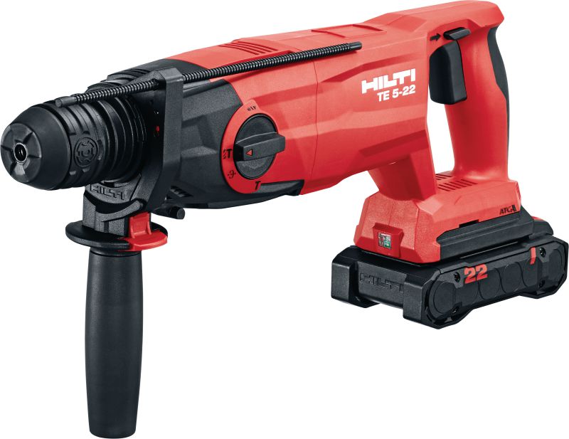 TE 5-22 Cordless rotary hammer Powerful SDS Plus rotary hammer drill with long body and spade grip ideal for downward drilling (Nuron battery platform)