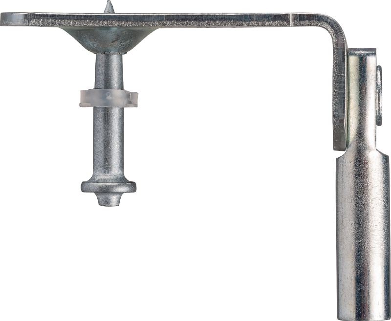 X-DR ALH Rod hanger with nail Rod hanger with pre-mounted nail for use with powder-actuated tools on tough concrete