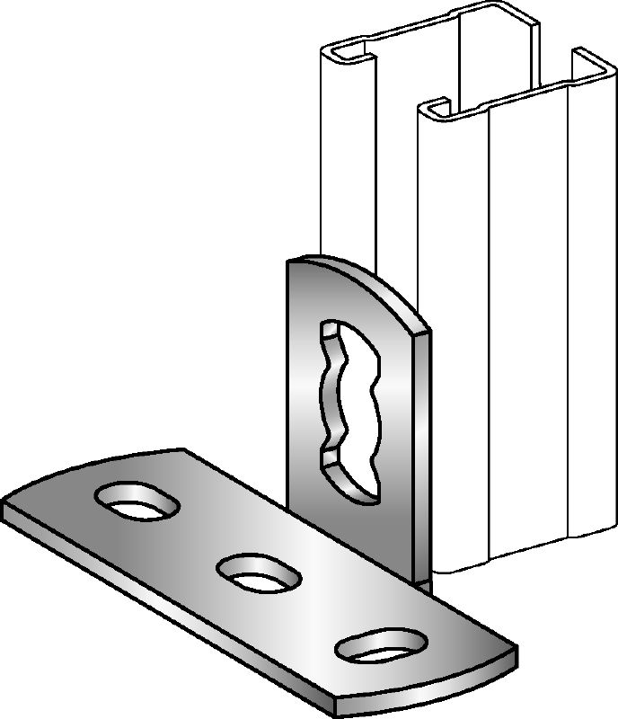 MQP-1 Channel foot Galvanized channel foot for fastening channels to concrete in light/medium-duty applications