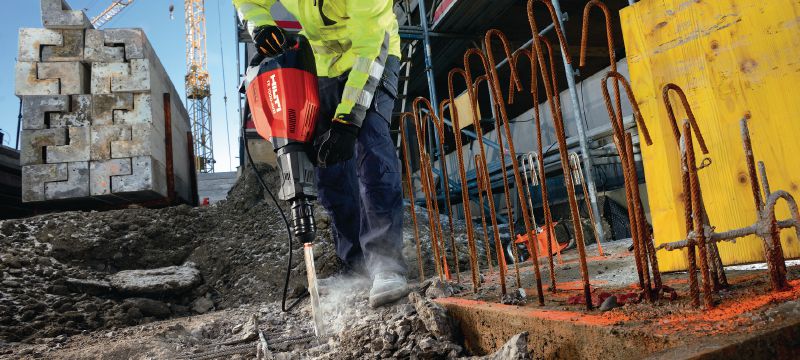 TE 1000-AVR TE-S Demolition hammer Versatile breaker for demolishing or chiseling floors and occasional wall applications (with universal power cord) Applications 1
