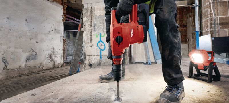 TE 60-22 Cordless rotary hammer Cordless SDS Max (TE-Y) rotary hammer with Active Vibration Reduction and Active Torque Control for heavy-duty concrete drilling and chiseling (Nuron battery platform) Applications 1