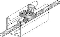 MQS-RS rod-stiffener Galvanized pre-assembled threaded rod stiffener for attaching strut channel to a threaded rod to accommodate compression loads