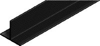 MFT-T Rail (black anodized) T-shaped black anodized aluminum rail for assembling vertical and horizontal façade panel substructures