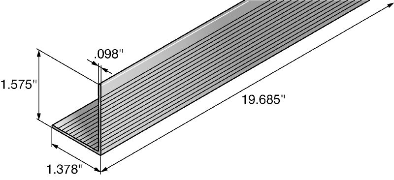 MFT-L Rail L-shaped aluminum rail for constructing vertical and horizontal façade mounting substructures