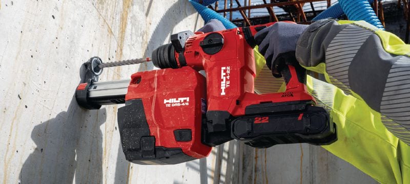 TE DRS 4/6 Dust removal system On-board vacuum system for convenient dust collection when drilling or chiseling with TE 4-22 and TE 6-22 cordless rotary hammers Applications 1