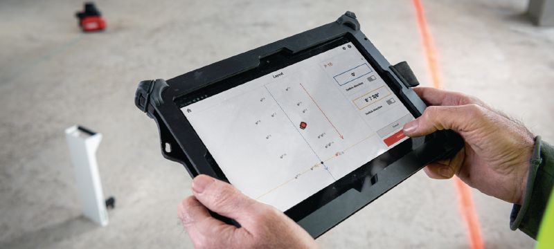 PMD 200 Jobsite layout tool Intuitive 2D layout laser tool to easily mark out drywall track locations and complex geometries in indoor environments Applications 1