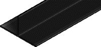 MFT-T Rail (black anodized) T-shaped black anodized aluminum rail for assembling vertical and horizontal façade panel substructures