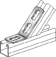 MQW-3/45 Angle bracket Galvanized 45- or 135-degree angle for connecting multiple MQ strut channels