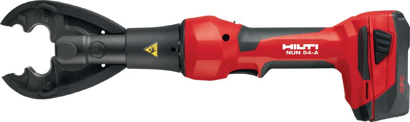 NUN 54-A Universal 6-Ton crimper and cutter Inline universal 6-Ton cordless cable crimper and cutter with interchangeable jaws
