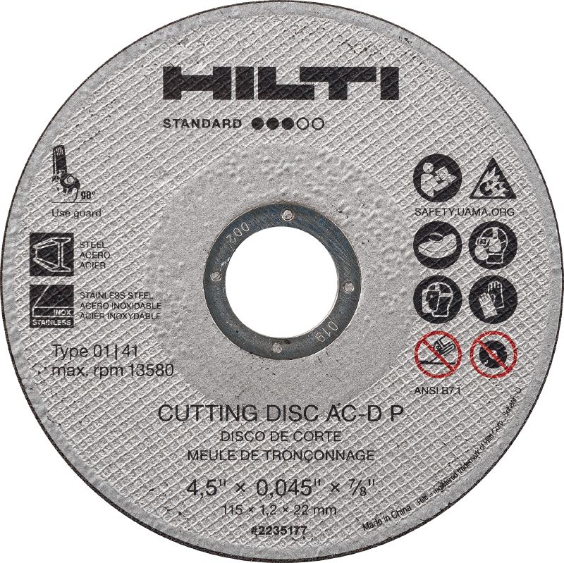 Hilti cut shop off wheels