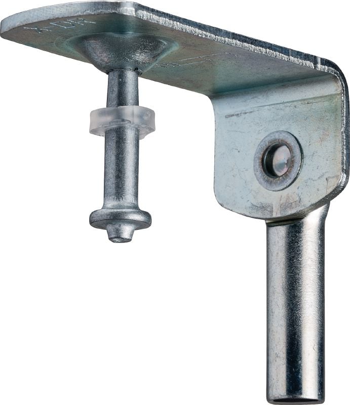 X-DR ALH Rod hanger with nail Rod hanger with pre-mounted nail for use with powder-actuated tools on tough concrete