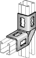 MQW-4-90 Angle Connector Galvanized 90-degree angle for connecting multiple MQ strut channels