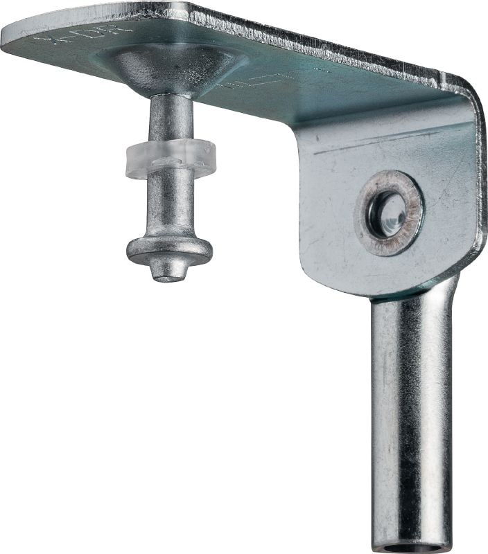 X-DR ALH Rod hanger with nail Rod hanger with pre-mounted nail for use with powder-actuated tools on tough concrete