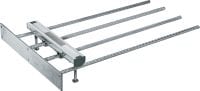 HAC-V-T EDGE C Top-of-slab rebar channel for corners Serrated cast-in anchor channels in custom sizes and lengths for top-of-slab installations catering to 3D loads
