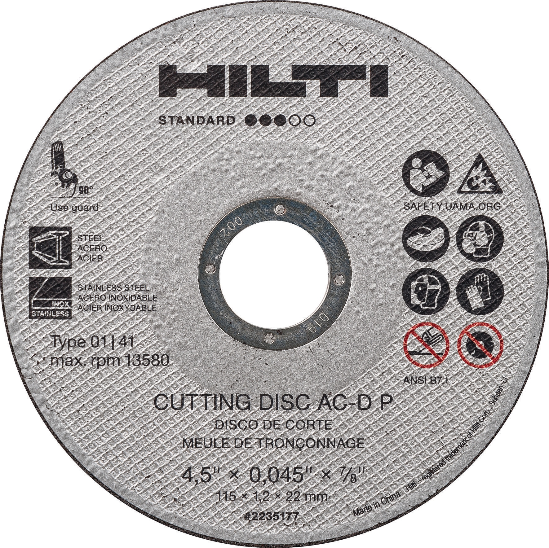 Hilti AC-D UP Metal Cutting Discs 12" Diameter x 1" Arbor 436723-2 Pack 