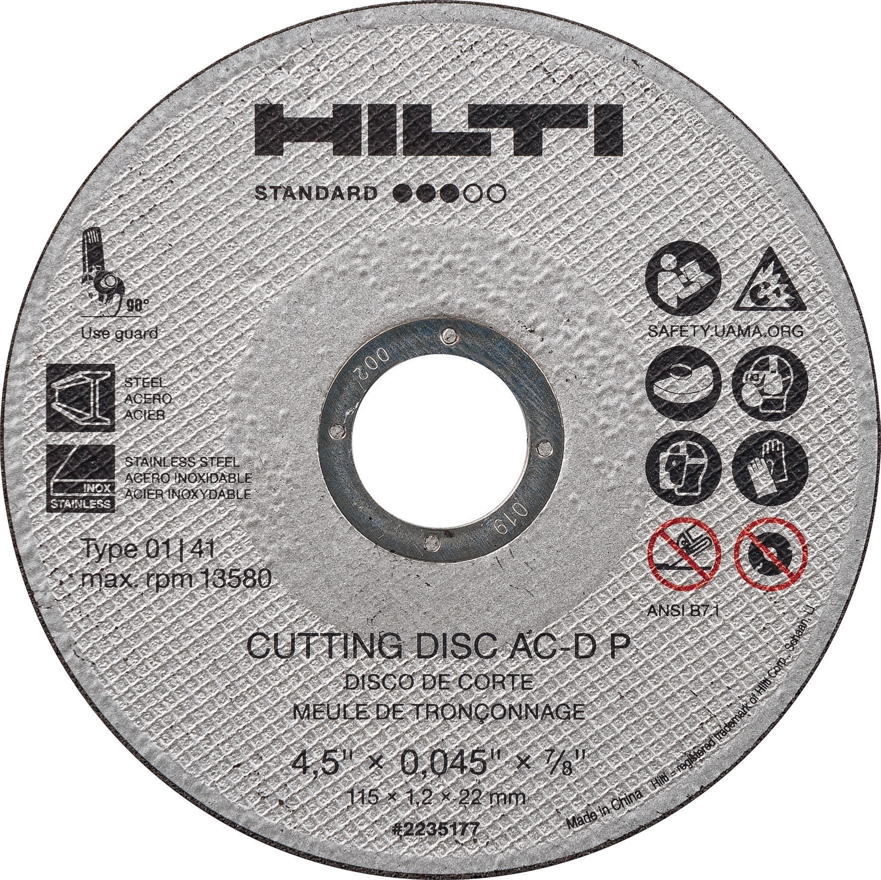 Hilti AC-D UP Metal Cutting Discs 12" Diameter x 1" Arbor 436723-2 Pack Hilti AC-D UP Metal Cutting Discs 12" Diameter x 1" Arbor 436723-2 Pack