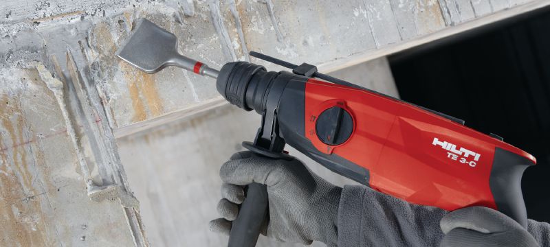 TE 3-C Rotary hammer Powerful pistol-grip, triple-mode SDS Plus (TE-C) rotary hammer with chipping function Applications 1
