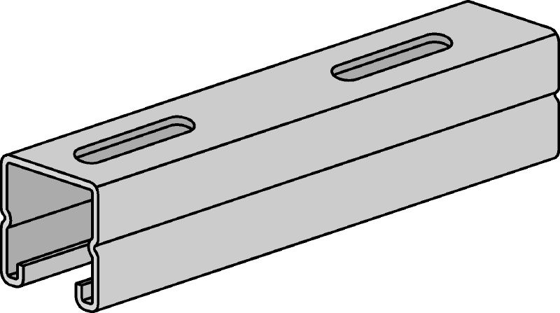 HS 1-5/8 HDG Strut (12 Ga) Hot-dip galvanized strut channels for light- to medium-duty applications 1-5/8 - 12-Gauge