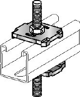 MQZ-F Bored plate (HDG) Hot-dip galvanized (HDG) bored plate for trapeze assembly and anchoring (imperial)