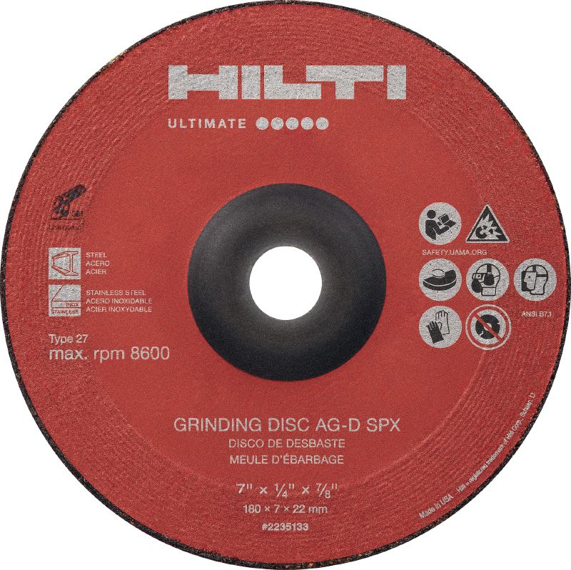 AG-D SPX Type 27 Ceramic grinding disc Ultimate-performance ceramic grinding disc for fast, rough grinding – recommended for stainless steel (Type 27)