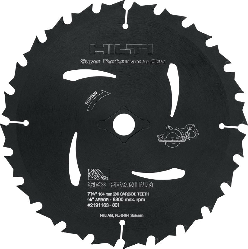 Wood framing circular saw blade Top-performance circular saw blade for wood framing with carbide teeth to cut faster, last longer and maximize your productivity on cordless saws