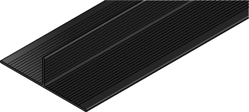 MFT-T Rail (black anodized) T-shaped black anodized aluminum rail for assembling vertical and horizontal façade panel substructures