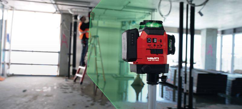 PM 30-MG Multi-line laser Multi-line laser with 3 green 360° lines for plumbing, leveling, aligning and squaring Applications 1