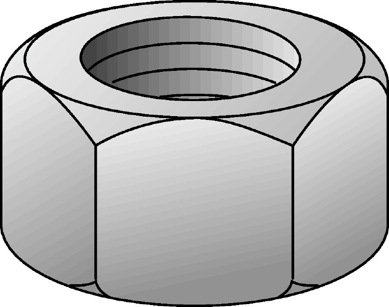 Stainless steel hexagon nuts Stainless steel hexagon nut (imperial)
