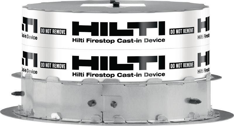 CFS-CID M Cast-in firestop sleeve One-step firestop cast-in sleeve for 8 and 10 metal pipe penetrations through floors. Place it and forget it